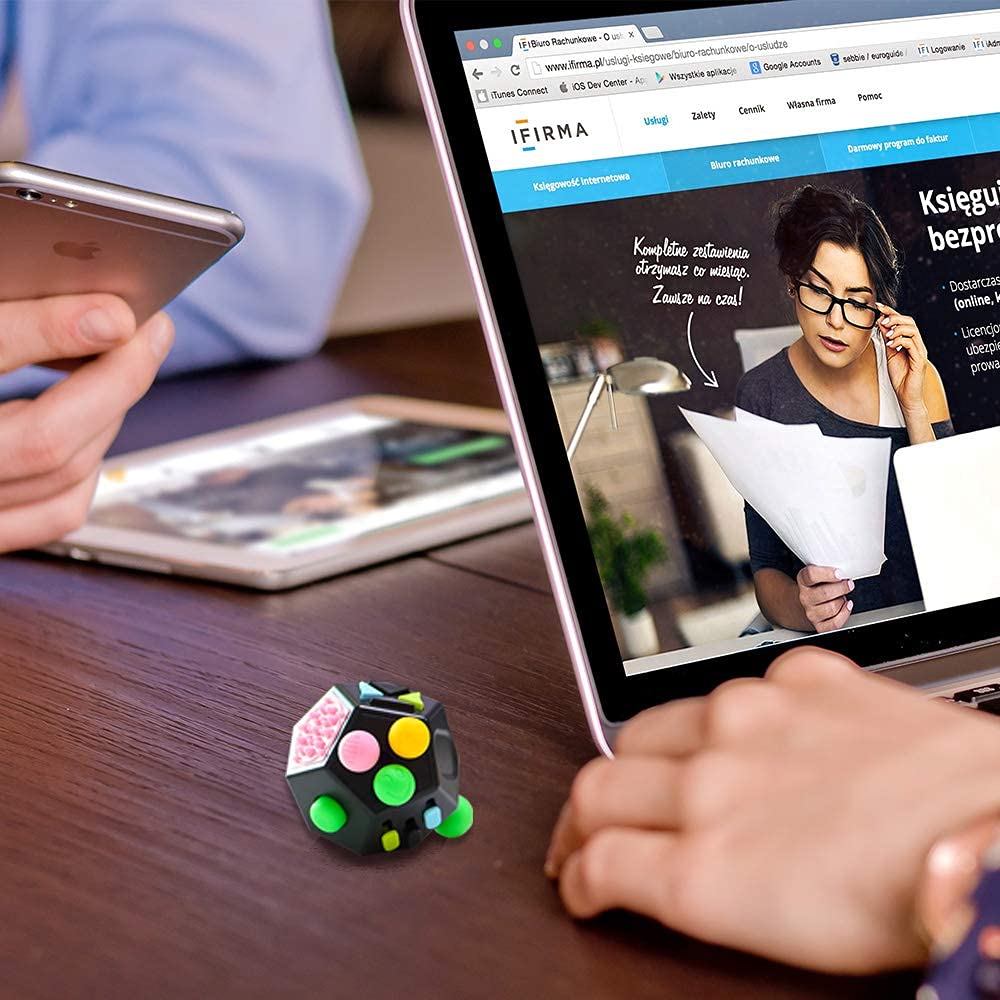 PATPAT 12 Sided Fidget Cube, Dodecagon Fidget Toys for Children and Adults Fidget Toy Stress and Anxiety Relief Depression Anti for All Ages with ADHD ADD OCD Autism (Black) PATPAT 12 Sided Fidget Cube, Dodecagon Fidget Toys for Children and Adults Fidget Toy Stress and Anxiety Relief Depression Anti for All Ages with ADHD ADD OCD Autism (Black)